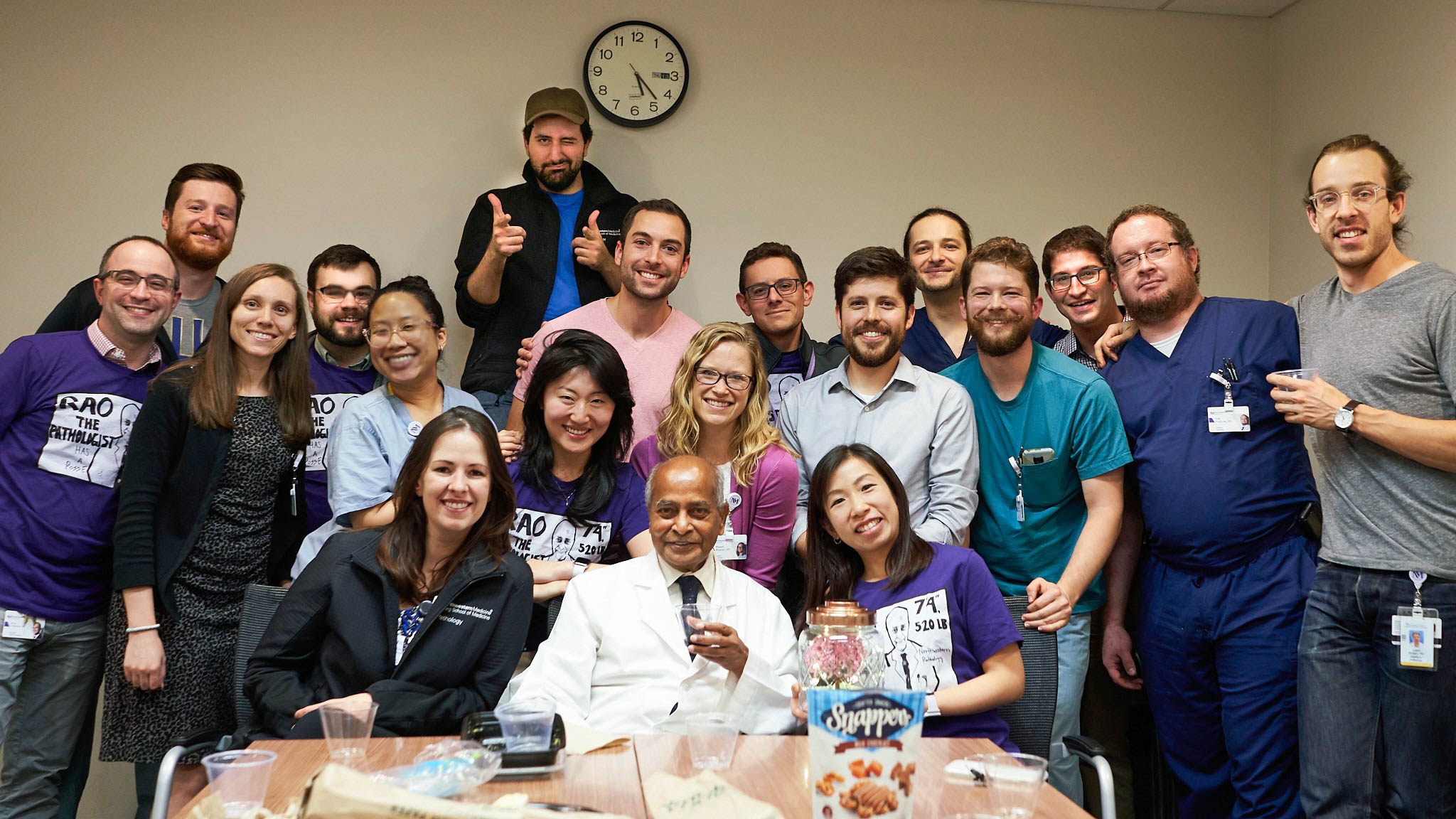 Group photo of residents and Dr. Sam Rao